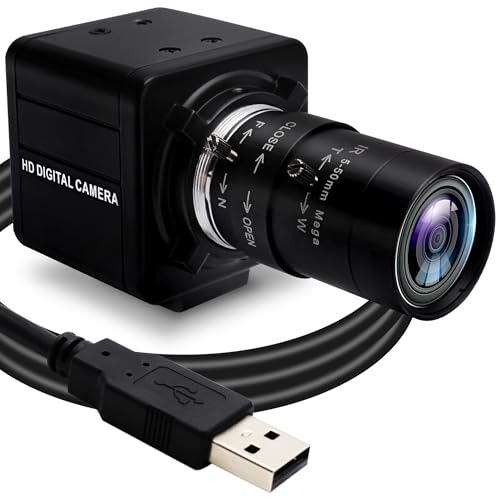SVPRO 1080P 60fps USB Camera High Speed 260fps@360P,120fps@720P UVC Camera for Golf Swing,Maual Focus Webcam with 5-50mm Varifocal Lens 10X Optical Zoom for Computer Laptop