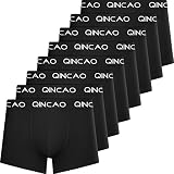 QINCAO Boxershorts Herren Retroshorts 5er-Pack/8er-Pack Unterhosen Männer Unterwäsche Baumwolle, QC-ZH01, 8 X Schwarz, 3XL