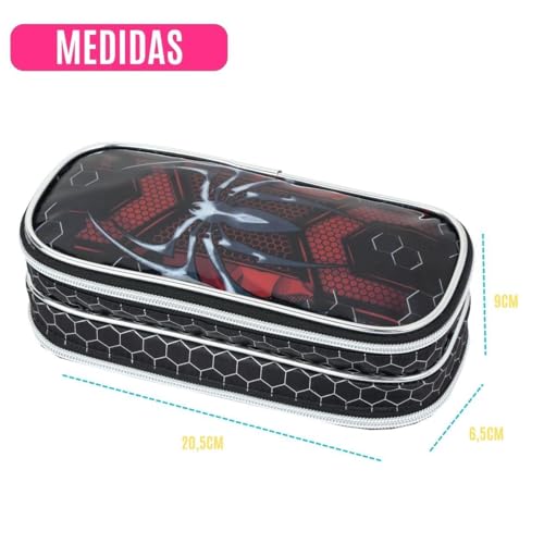 Estojo Escolar Infantil C/Compartimento e Zíper P/Meninos, Estampa de Personagem (Estojo Silver Spid