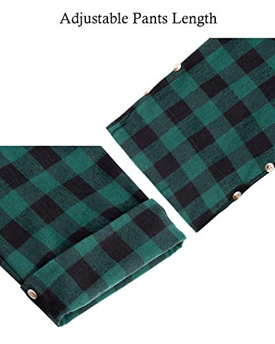 Image of Mens Flannel Pajama Pants Plaid Heavyweight Cotton PJs Bottoms Sleepwear | Soft Cozy with Pockets, Elastic Waistband Drawstring, Adjustable Length, Casual Checkered Lounge Pant, for Home Holiday Daily