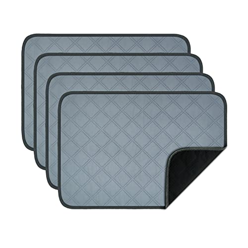Image of RIOUSSI Washable Pee Pads for Dogs, Reusable, Absorbent, Leakproof, Non Slip Pet Puppy Pads for Potty Training. Light Gray, 18x24 Inch(4pack)