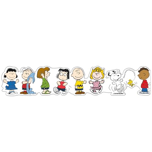 Eureka Peanuts Lineup Extra Wide Decorative Classroom and Bulletin Board Trim for Teachers, 3.25" Wide, 12 Strips for 37 Total Feet - image 1
