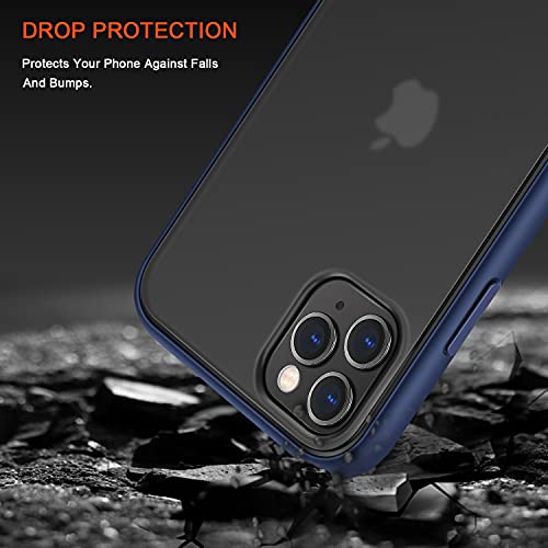 Coque iPhone 11 Pro Max dos rigide mat bleu translucide TENDLIN