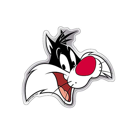 Image of Fan Emblems Sylvester The Cat Car Decal - Automotive Domed Classic Looney Tunes Logo