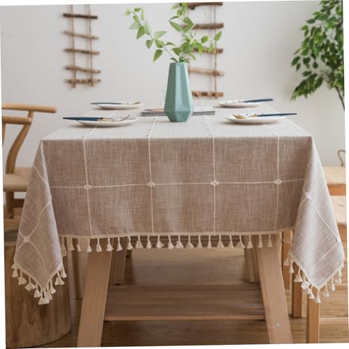 Nappe en lin à treillis pour repas de jardin et tables de salle à manger bohèmes - 6