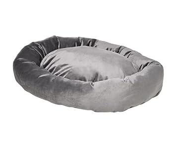 Gorgeous Round Grey Latest Unique Beds,Sofa Style Velvet Bed for Dog and Cat -Large