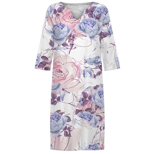 Robe de soleil violette à manches courtes style décontracté - 4
