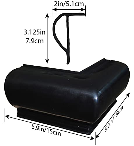 Dock Edge + Prodock Corner Outside Premium Profile Heavy Slant P Dock Guard, Black, (De1054Bf) #TOP2