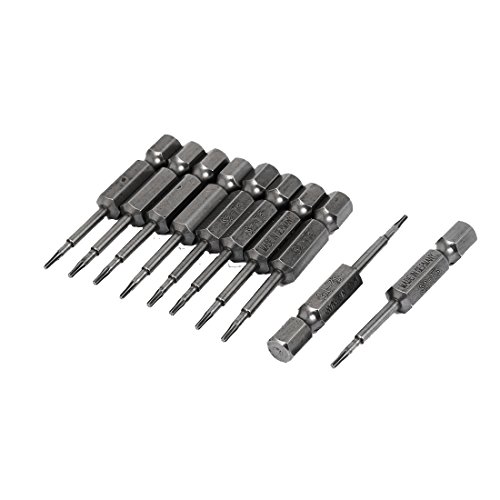 Aexit 10pcs Magnetic Power Fastening Tool Parts & Accessories 1.4mm Tip 6.3mm Hexagon Shank T5 Torx...