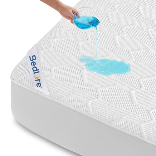 Protège Matelas Imperméable 160x200 cm, BEDLORE Housse de Matelas Integral 40 cm avec Élasticité Tout Autour, Couvre Matelas Respirant, Alèse Adulte Certifiée...