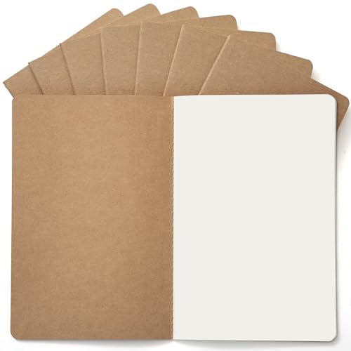 8 Pack Kraft Blank Notebooks (A5 60 Pages)