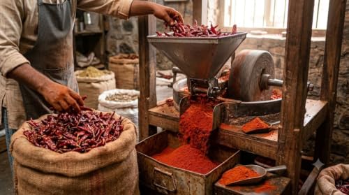 Image of ANNDAN Premium Red Chilli Powder, Kashmiri Lal Mirchi, 500 gm | Authentic Red Chilli Powder, Pure Spices, Natural Color & Flavor, Teekha Lal Mirch Powder, No Added Colors