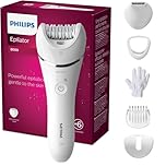 Philips Epilator Series 8000, dispositivo di epilazione Wet & Dry cordless per gambe e corpo con 6 accessori, rifinitore ed esfoliante corpo, modello BRE715/00
