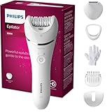 Philips Depiladora Mujer Serie 8000, 6 en 1, Para Cuerpo, Cara, Pies y Bikini, Uso en Seco o Humedo, Piel Suave desde Casa, Cabezal Ceramico, BRE715/00, Blanco