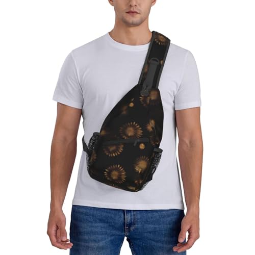 Mochila cruzada deportiva negra para senderismo unisex miniatura 7