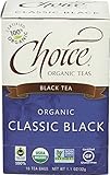 Choice Organic Teas Black Tea, 16 Tea Bags, Classic Black