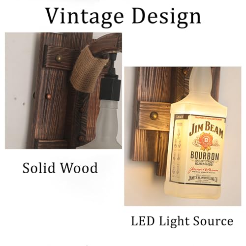 Decoracion de pasillo oscuro solucionada con aplique de pared vintage E27 de madera 4