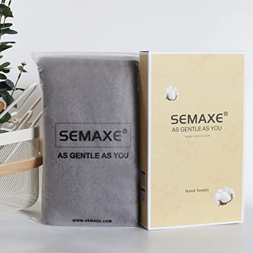 Semaxe Hand Towel Set For Bathroom, Soft And Highly Absorbent Towel, 100% Cotton Grey Towel, Hotel & Spa Quality, 16”X 27”, 4 Pack #TOP7