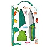 Chefclub Kids – Küchenmesser für Kinder – Messer aus Kunststoff und Edelstahl – Fingerschutz und Klingenschutz – sicheres und ergonomisches Werkzeug – ab 7 Jahren – Blau und Rot (Grün)