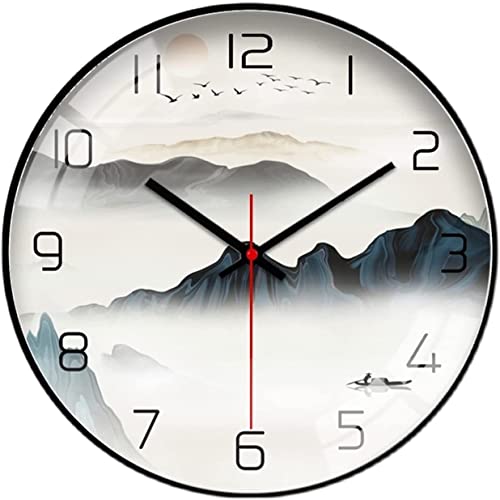Image of Wall Clock 12 inch Silent Quartz Decorative Wall Clock Non-Ticking Classic Digital Clock Battery Operated Round Easy to Read Handheld Complete Home /Kitchen /Bedroom (402)