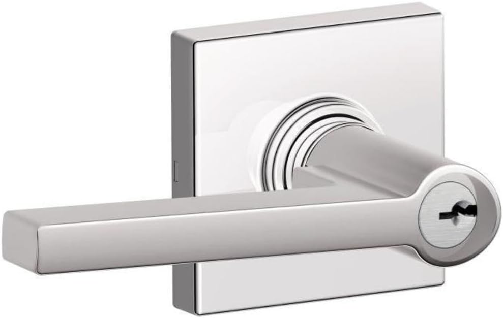 Schlage J54SOL625COL Solstice Single Cylinder Keyed Entry Door Lever Set with Decorative Colton Trim from The J-Series