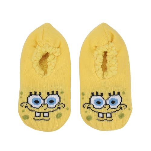 Spongebob Squarepants Cheerful Face Women's Slipper Socks-Small-Medium