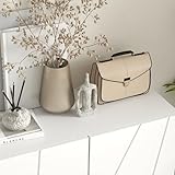 HOMCOM Narrow Shoe Cabinet with High Gloss, Slim Shoe Storage Cabinet with Soft-Close Hinges and Adjustable Shelves for 15-20 Pairs of Shoes, White - Image 9