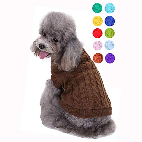 Warm Classic Turtleneck Pet Sweater - Cute Winter Dog & Cat Sweaters for Small, Medium & Large Dogs...