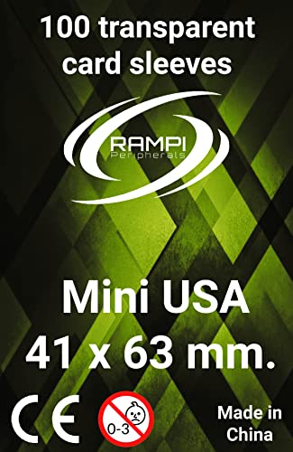 Fundas transparentes protectoras para cartas pequeñas 41 x 63 mm. (Pack de 100) Mini USA Cover