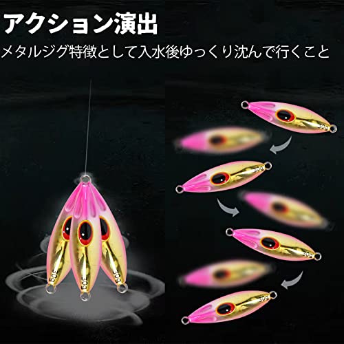 ZJIANC(ゼットジアンク)メタルジグセット メタルジグ30g ルアーセット海釣り6本入れ スロージギングジグ サーフルアー ジギングジグ ライトジギング マイクロジグ サバ メバル ヒラメ タチウオ 青物釣り 鉄板ジグ30g(マルチカラー30g) 6枚目