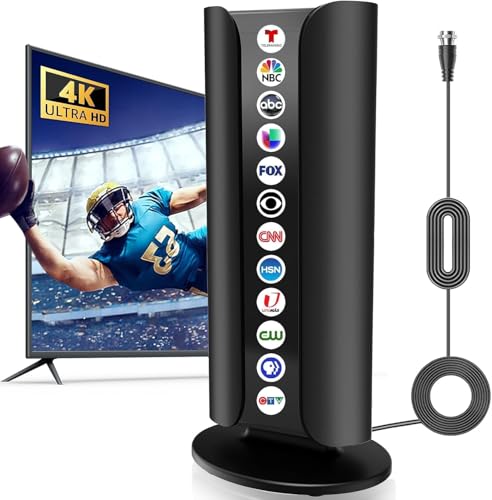 2025 Upgraded Antenna Indoor Outdoor,Long Range Reception Antenna for Smart,Digital Antenna Supports 4k,1080p for Smart Local Channels,32.5ft Thick Coax Cable