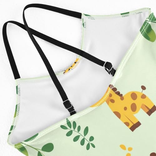 Bolaz Girls Swimsuits One-Piece Bathing Suits Multicolor Kids Sport Summer Beach Swimwear for 3-10 Years Old-Giraffe Pattern4