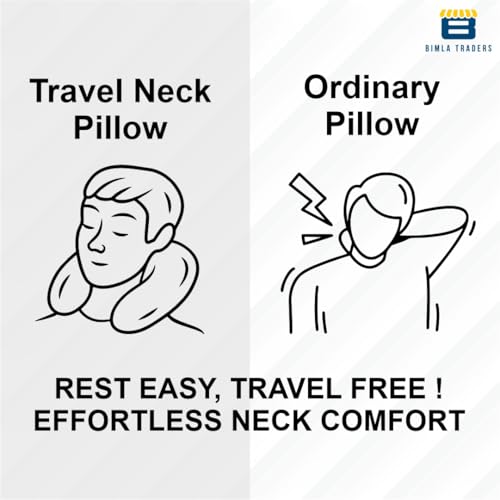 Image of CRAE Travel Neck Pillow for Men & Women | Soft Fibre Cushion for Flight, Car & Train | Soft Velvet Fabric with Attachable Snap Strap | Cervical Support for Neck Pain Relief.Pack of 1(Maroon)