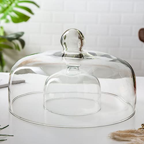 DOITOOL Kuchen Glasglocke 26 cm Kuchen Kuppel Abdeckung Staubdicht Kuchen Kuppel Abdeckung Lebensmittelplatte Deckel Kuchen Display Platte Schutzhülle -21Cm Glashaube Torte 26 cm