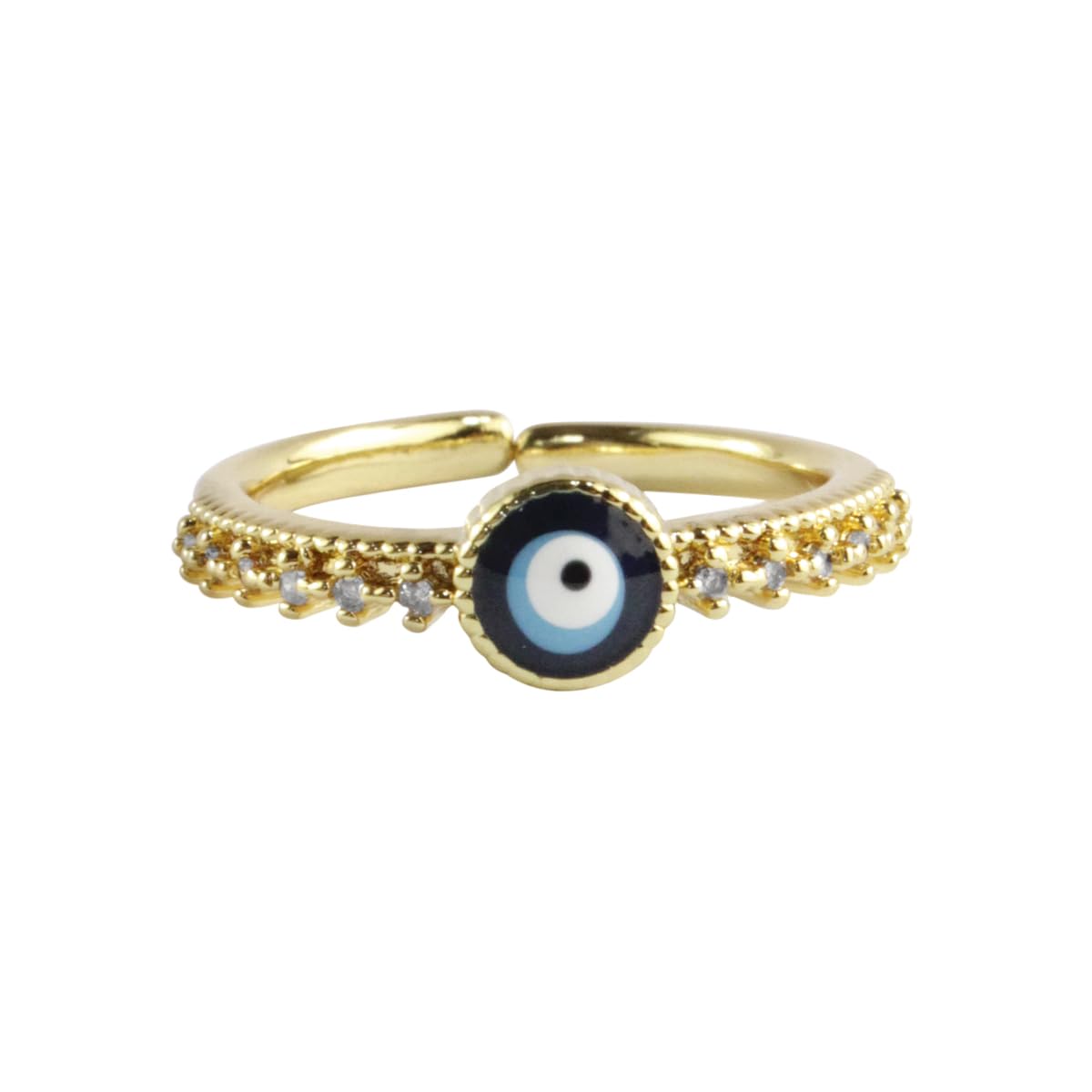 9DzineBlue Evil Eye Ring Stylish Evil Eye Boho Ring Adjustable Ring Turkish Evil Eye Protection Ring Set Evil Eye Rings for Women Men Valentines Love Birthday Gift Wedding