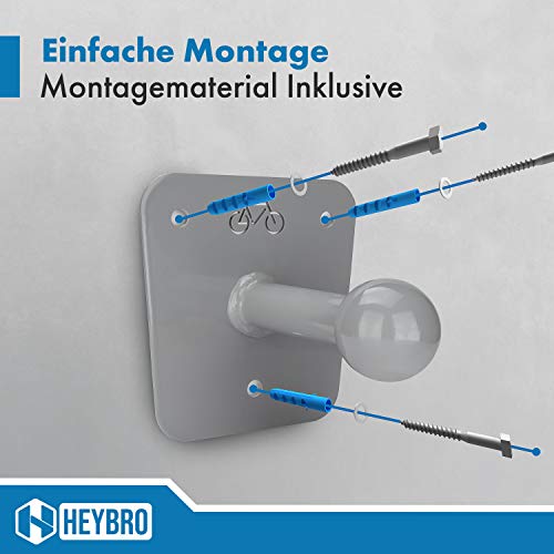 HEYBRO® Universal Wandhalterung für Fahrradträger - inklusive Befestigungsmaterial - optimale und stylische Halterung für Ihren Fahrradheckträger - Hingucker in jeder Garage und Keller