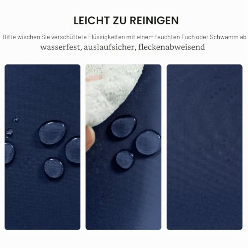 DWCN Dunkelblau Tischdecke Outdoor Wetterfest 140x220cm Fleckschutz Stoff – Ansicht 2