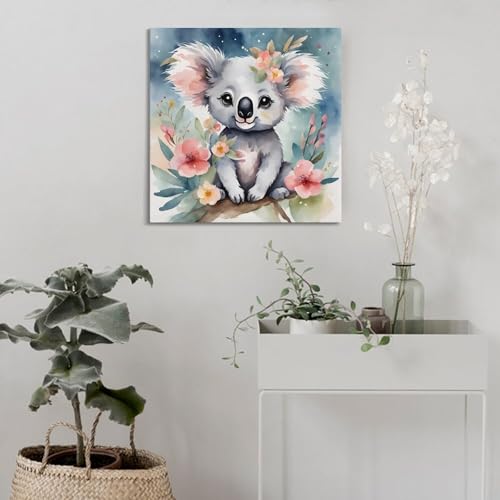 Koala assis sur une branche impression sur toile moderne 50x50