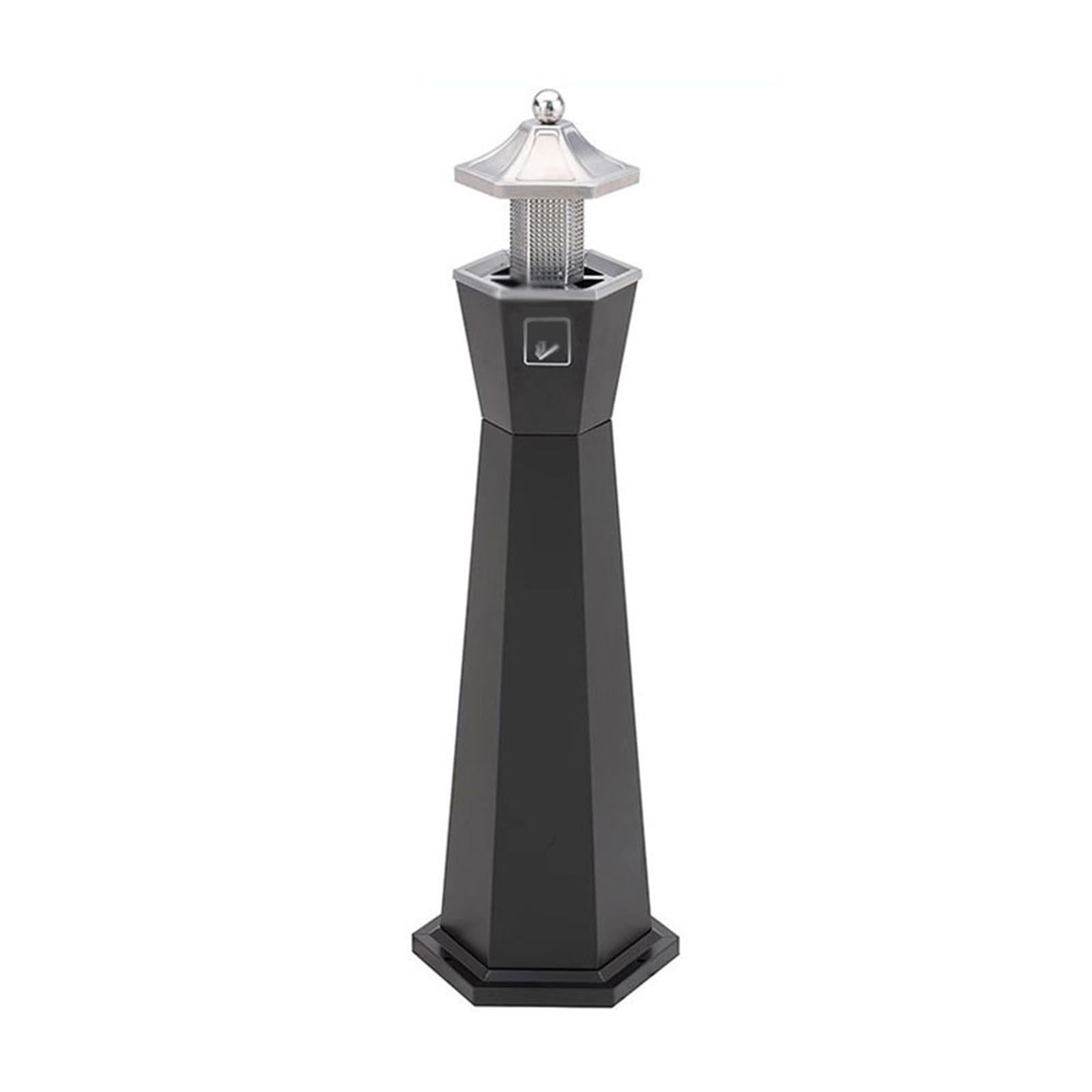 Stand ashtray Commercial Iron Baked Ename Cigarette Butt Pillar, Can Be Fixed Standing Ash Column Pillar(Black)