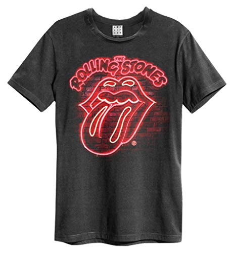 Rolling Stones The Neon Light' (Charcoal) T-Shirt - Amplified Clothing (XX-Large)