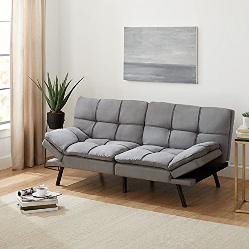 Mainstay Memory Foam Futon.!(Gray) Suede Fabric, 72''