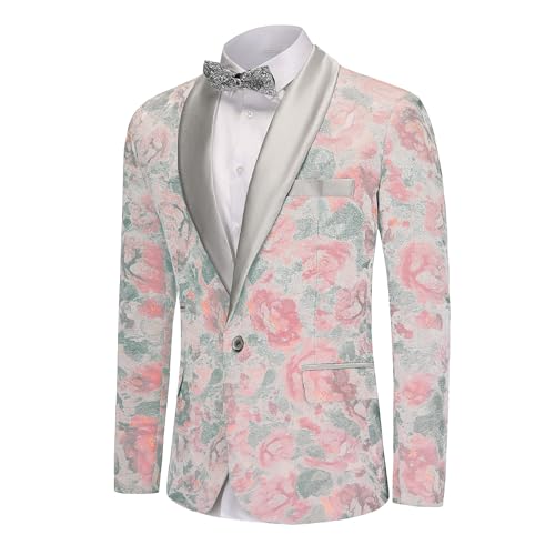 Wemaliyzd Mens Floral Tuxedo Jacket Embroidered Patterned Sport Coat for Party Dinner Wedding2