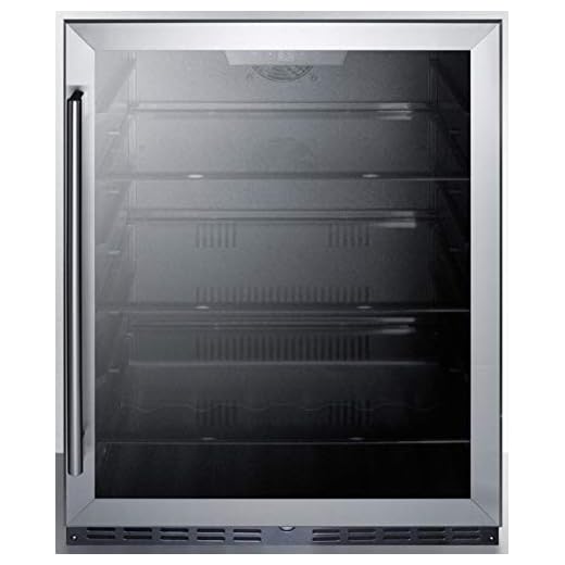 AL57G 24" ADA Compliant Commercial Compact Refrigerator with 4.8 cu. ft. Capacity Factory Installed Lock Frost Free Operation Open Door and High Temperature Alarm in Glass Door with Stainless Steel Trim