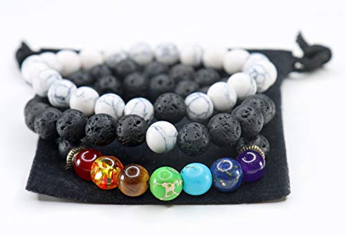 Yoga is Lyfe - Anxiety Bracelets Chakra Bracelets Aromatherapy Healing Bracelets Lava Rock
