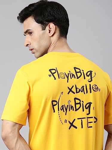 Image of XTEP Playing Big XBALL Series, Enhanced Sports Performance, Crew Neck, Loose Fit, Superior Comfort, Cotton + Polyester, Short Sleeve, Basketball T-Shirt for Men