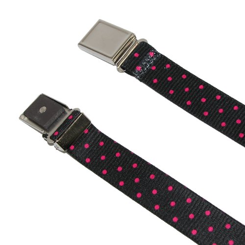CTM Women's Plus Size No Show Buckle Stretch Belt with Polka Dots4