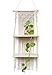 Afuly Etagere Murale Bois Macramé Boheme Deco Plantes Houppe Manuel Tissé Chambre Salon WC Etagere Suspendue Corde