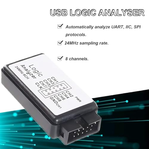 Image of USB Logic Analyzer Device kit USB Cable 24MHz 8CH 24MHz 8 Channel UART IIC SPI Debug with 6 Colors Test Hook Clip Set Mini to USB Cable Dupont Cable for Arduino FPGA M100 SCM