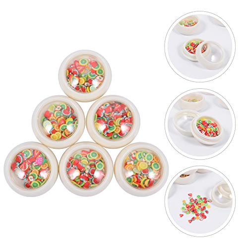 Lurrose 6 Caixas de Frutas Fatias de Unha de Polímero de Argila 3D Diy de Arte de Unhas para Mulhere