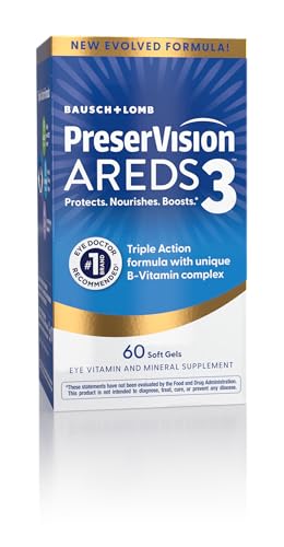 PreserVision AREDS3 Eye Vitamins #1 Eye Doctor Recommended Brand 3-in-1 Macular Supplement 60 Softgels